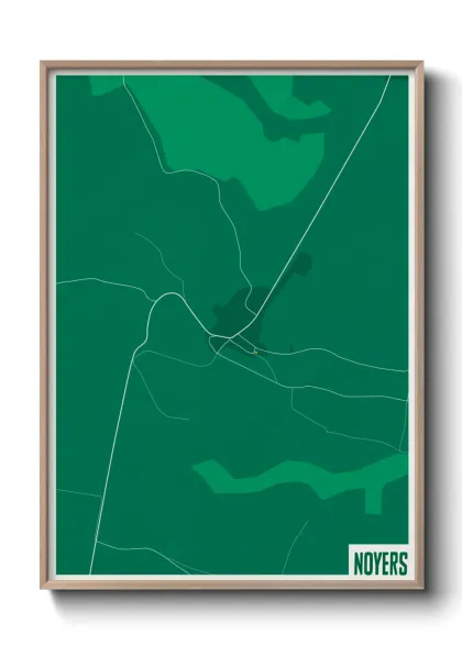 Une affiche de carte sur Noyers