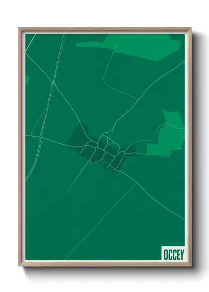 Une affiche de carte sur Occey