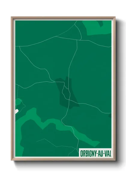 Une affiche de carte sur Orbigny-au-Val
