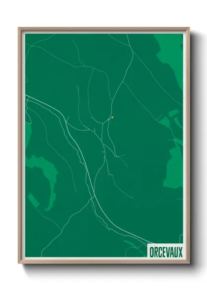 Une affiche de carte sur Orcevaux