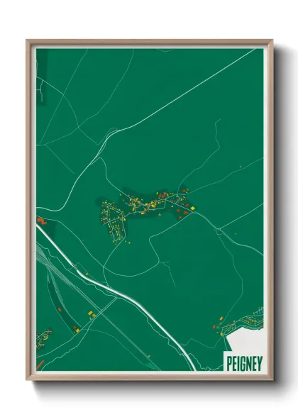 Une affiche de carte sur Peigney