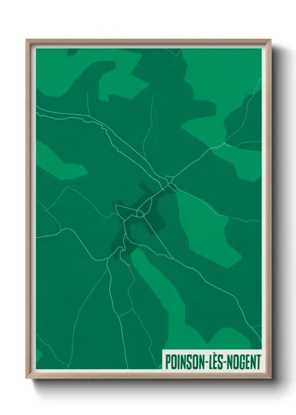 Une affiche de carte sur Poinson-lès-Nogent