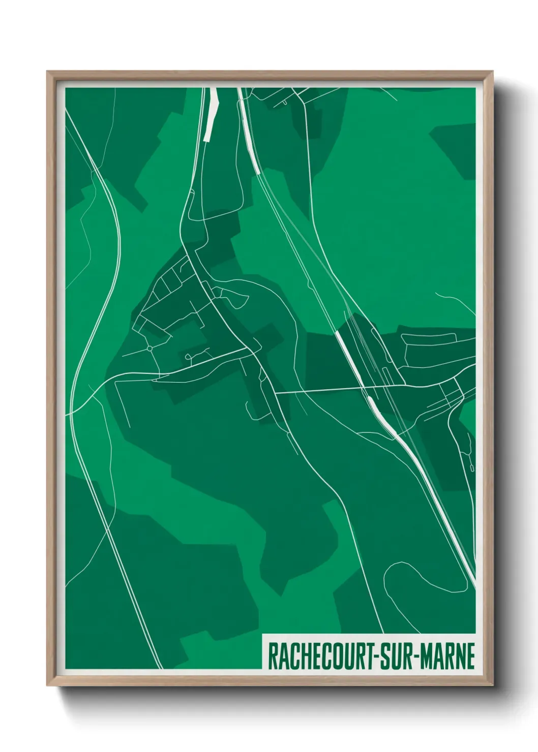 Un poster carte Rachecourt-sur-Marne