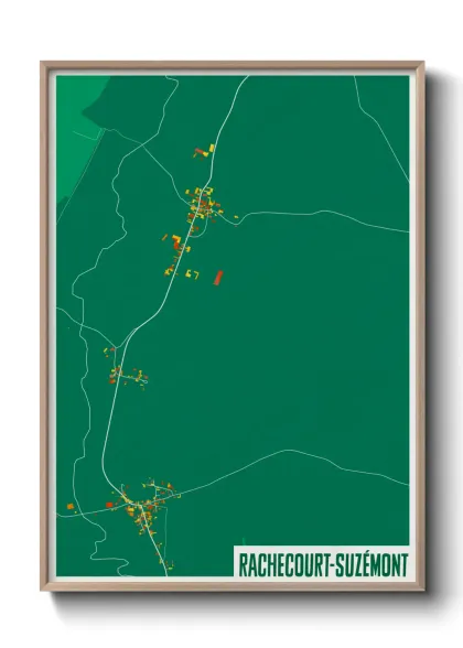 Une affiche de carte sur Rachecourt-Suzémont