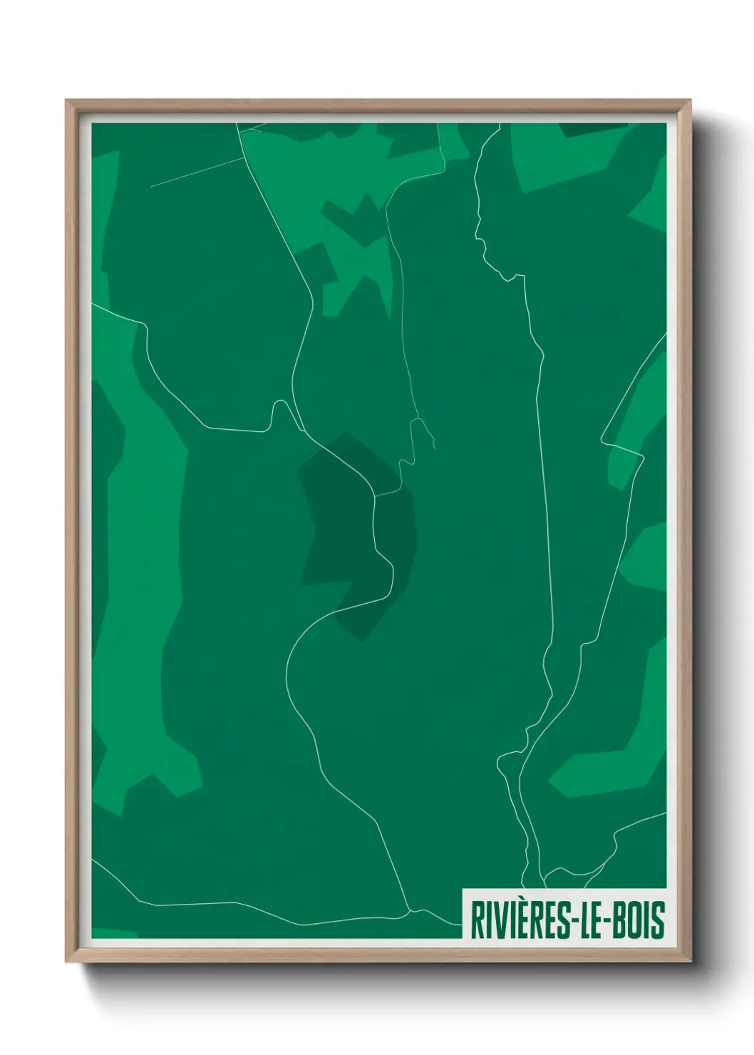 Un poster carte Rivières-le-Bois
