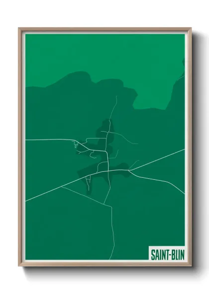 Une affiche de carte sur Saint-Blin