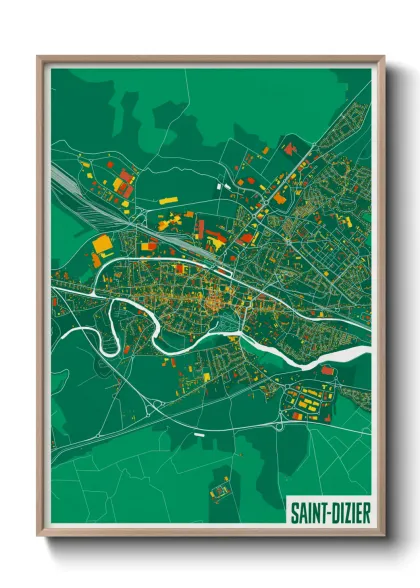 Une affiche de carte sur Saint-Dizier