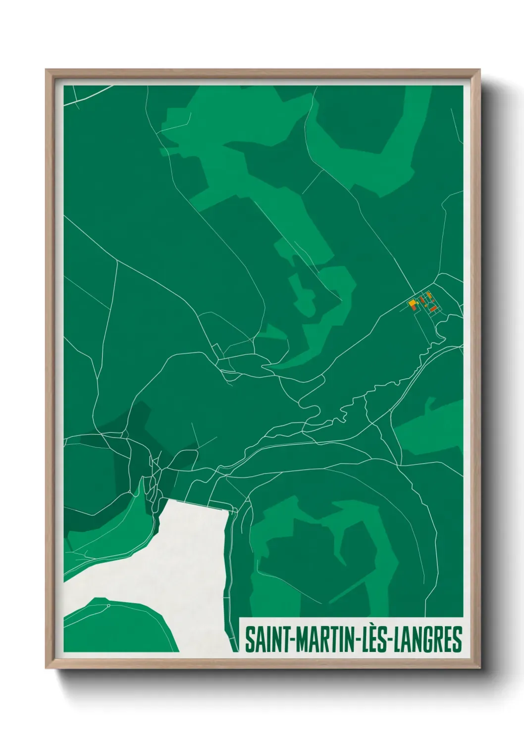 Un poster carte Saint-Martin-lès-Langres