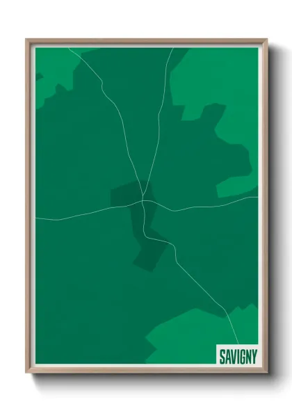 Une affiche de carte sur Savigny