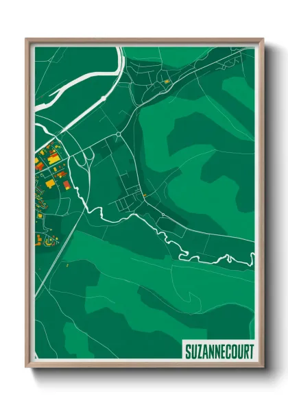 Une affiche de carte sur Suzannecourt