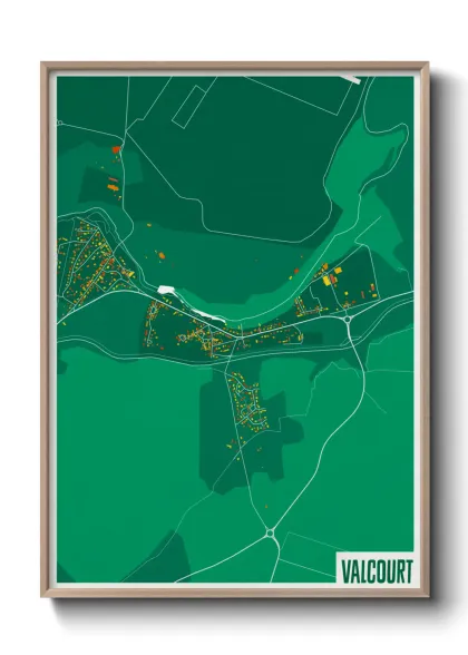 Une affiche de carte sur Valcourt