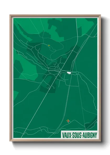 Une affiche de carte sur Vaux-sous-Aubigny