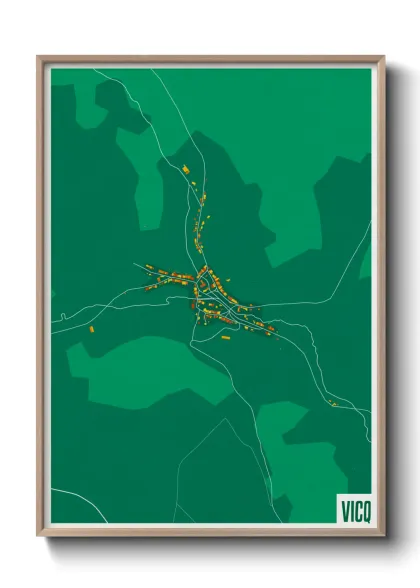 Une affiche de carte sur Vicq