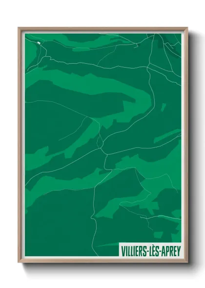 Une affiche de carte sur Villiers-lès-Aprey