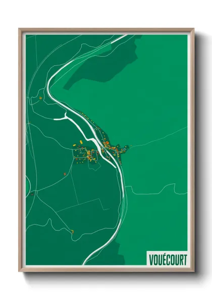 Une affiche de carte sur Vouécourt