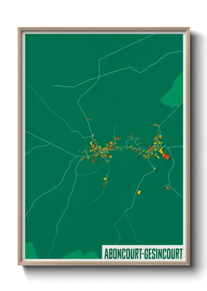 Une affiche de carte sur Aboncourt-Gesincourt