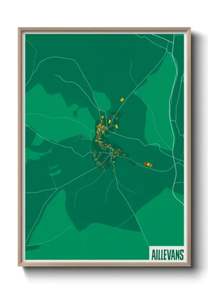Une affiche de carte sur Aillevans