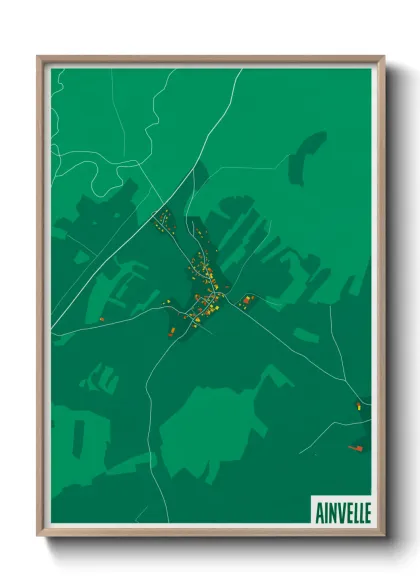 Une affiche de carte sur Ainvelle