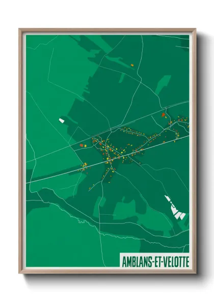 Une affiche de carte sur Amblans-et-Velotte