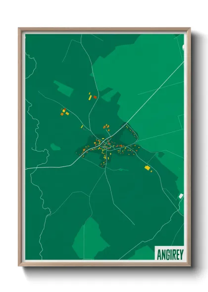 Une affiche de carte sur Angirey