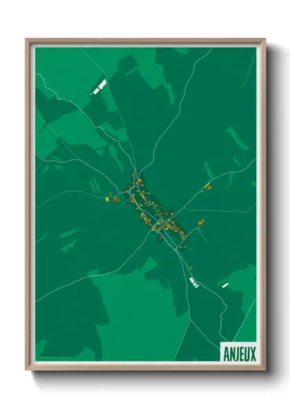 Une affiche de carte sur Anjeux