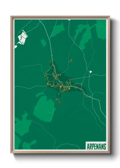 Une affiche de carte sur Arpenans