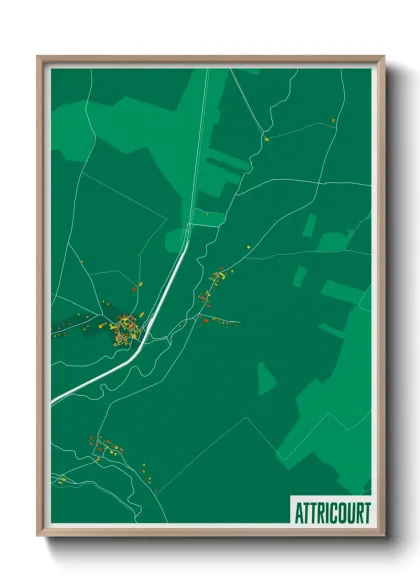 Une affiche de carte sur Attricourt