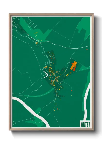 Une affiche de carte sur Autet