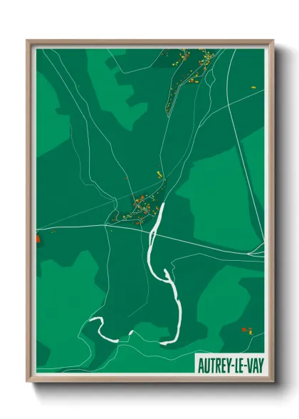 Une affiche de carte sur Autrey-le-Vay