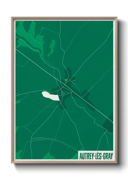 Une affiche de carte sur Autrey-lès-Gray