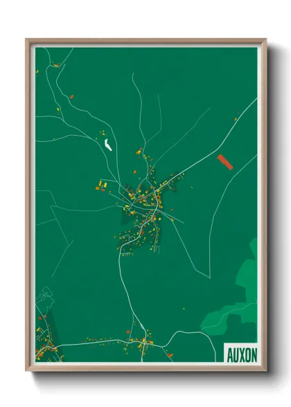 Une affiche de carte sur Auxon