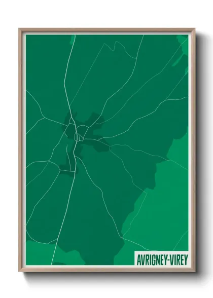 Une affiche de carte sur Avrigney-Virey