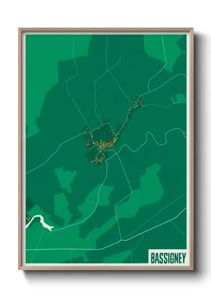 Une affiche de carte sur Bassigney