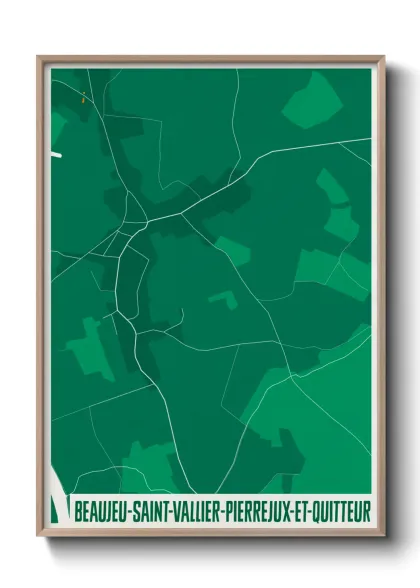 Une affiche de carte sur Beaujeu-Saint-Vallier-Pierrejux-et-Quitteur