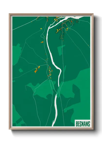 Une affiche de carte sur Besnans