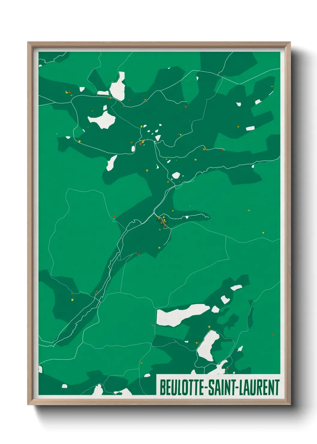 Un poster carte Beulotte-Saint-Laurent