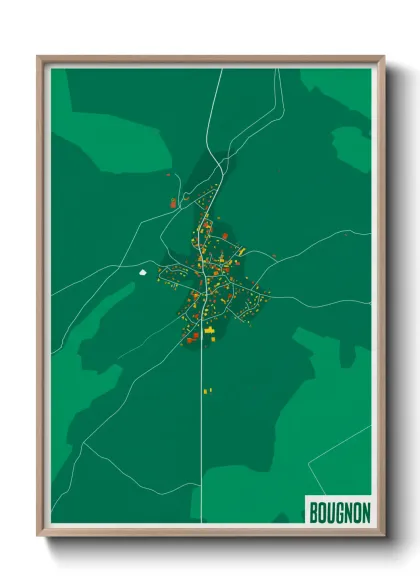 Une affiche de carte sur Bougnon