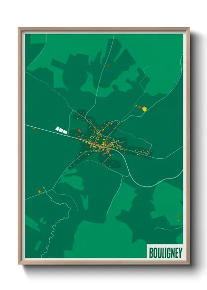 Une affiche de carte sur Bouligney