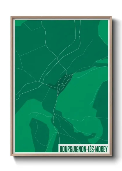 Une affiche de carte sur Bourguignon-lès-Morey