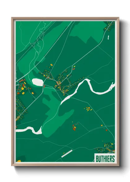 Une affiche de carte sur Buthiers