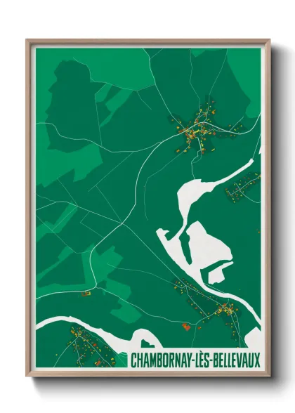 Une affiche de carte sur Chambornay-lès-Bellevaux