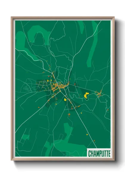 Une affiche de carte sur Champlitte