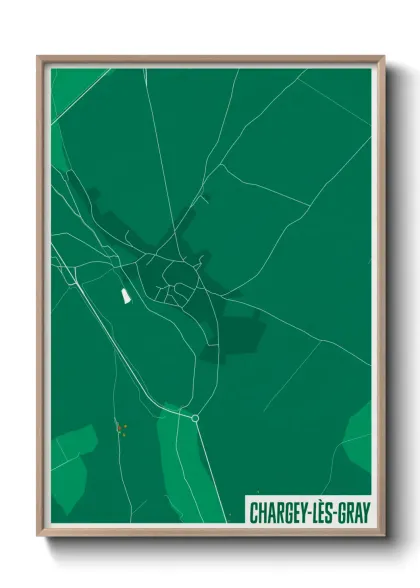 Une affiche de carte sur Chargey-lès-Gray