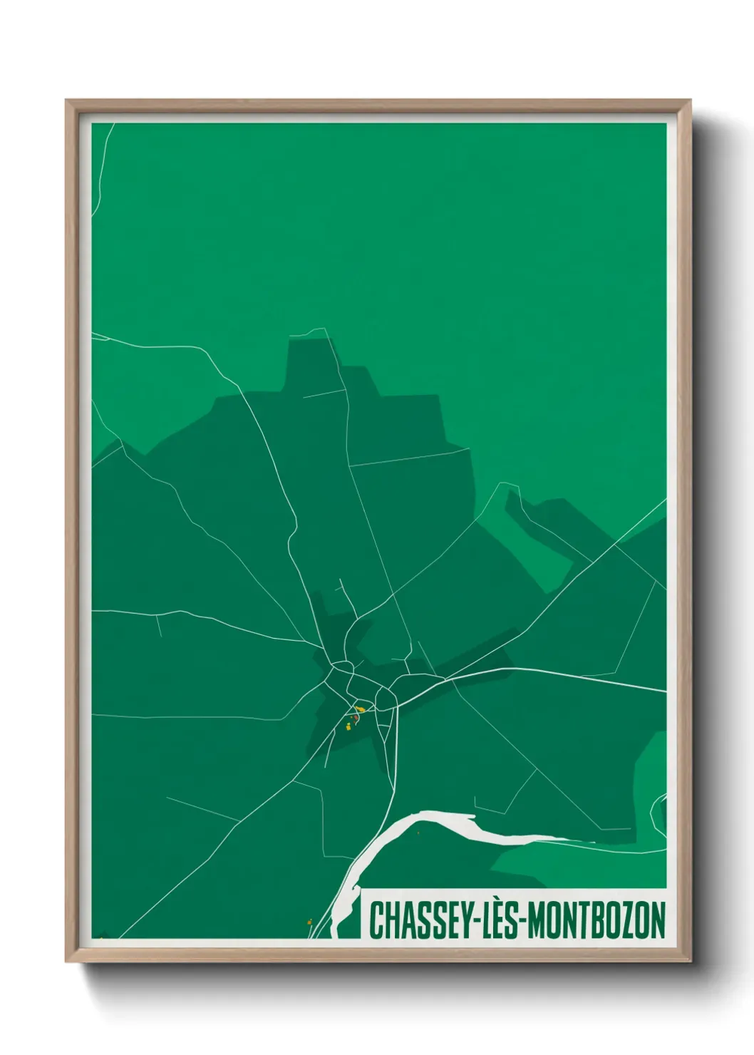 Un poster carte Chassey-lès-Montbozon