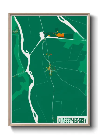 Une affiche de carte sur Chassey-lès-Scey