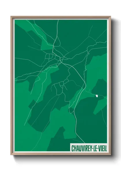 Une affiche de carte sur Chauvirey-le-Vieil