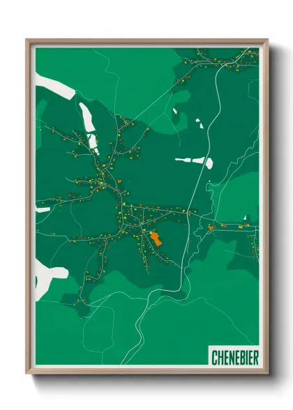 Une affiche de carte sur Chenebier