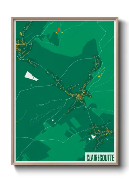 Une affiche de carte sur Clairegoutte