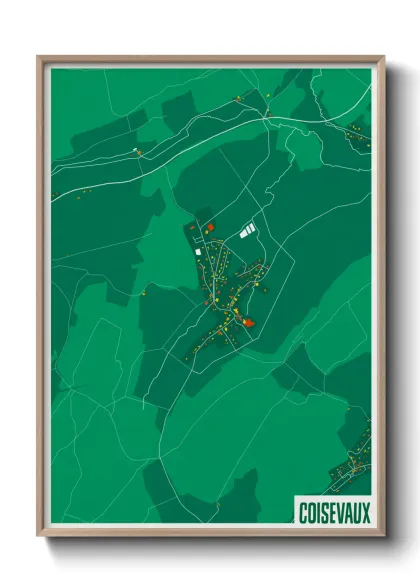 Une affiche de carte sur Coisevaux