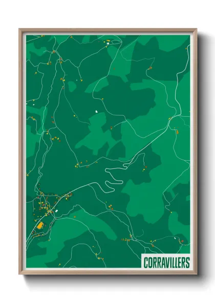 Une affiche de carte sur Corravillers
